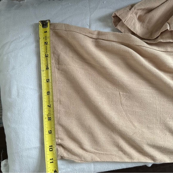 Lillusory NWT Beige Linen Blend Wide Leg Pants Elastic Waist Small - Picture 9 of 10